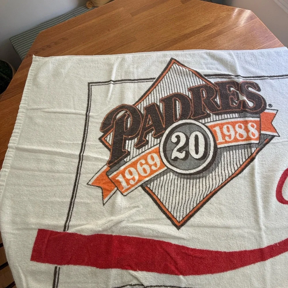Vintage San Diego Padres 20th Anniversary 1969-1988 Coca Cola Towel